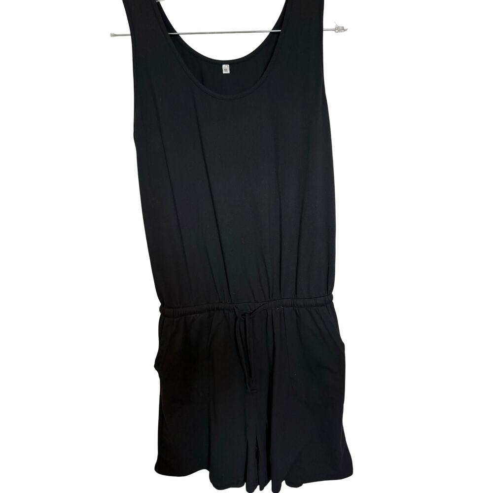 Romper Sleeveless size xl  women one piece w/ pockets black